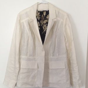 Coldwater Creek cream linen jacket blazer
